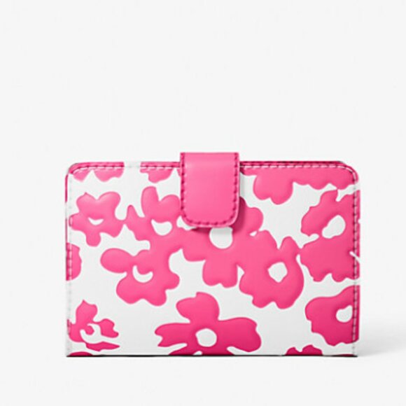 Michael Kors Jet Set Medium Floral Print Bi-Fold Wallet NWT - Picture 3 of 4